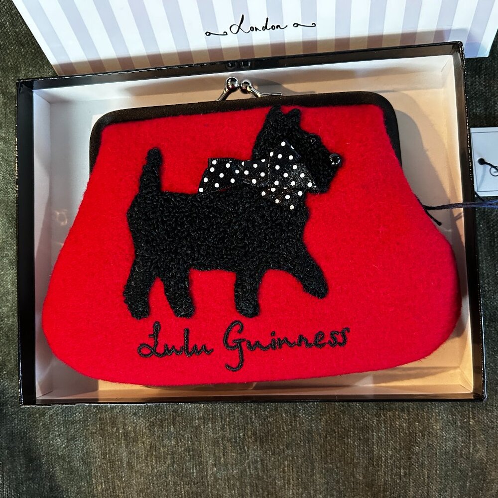 Vintage Lulu Guinness London Scottie Clutch